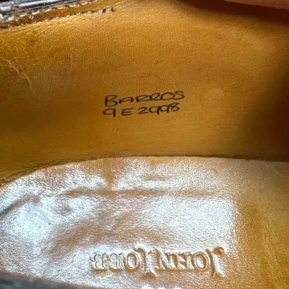 John Lobb Barros Mens 9 Dark Brown Leather Derby Shoes Lace-Up Low